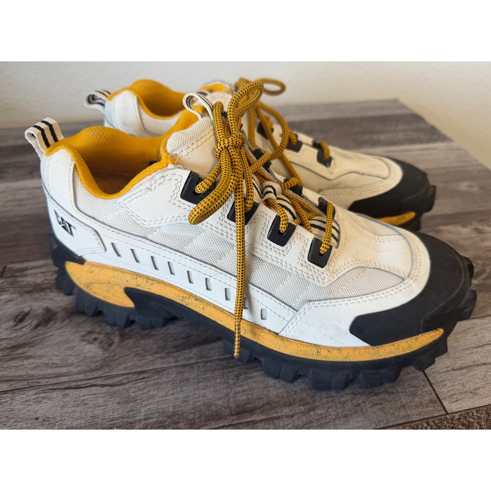 Caterpillar Cat Intruder Work Athletic Shoes White Yellow Mens 10.5 Dad Shoe